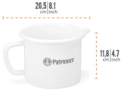 Petromax Emaille Milchtopf / 1400 Ml / Weiß -Camping Geschäft Petromax Milchtopf Emaille 1400ml weiss Abmessungen