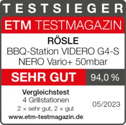 Rösle Gasgrill Videro G4-S Vario+ Nero Schwarz - Modell 2023 - X-DEAL Inkl. Abdeckhaube, Grillplatte Und Drehspieß -Camping Geschäft Roesle Videro G4 S Nero Vario Testsieger Grillstationen 1