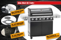 Rösle Gasgrill Videro G6-S VARIO+ Schwarz - Modell 2023 - SMART Deal Inkl. Grillfürst Grill Control -Camping Geschäft Roesle Videro G6 S Vario Highlights 4