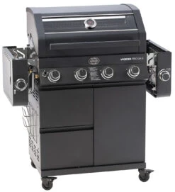 Rösle Gasgrill Videro Pro G4-S Vario+ Mattschwarz - Modell 2023 12 Rösle Gasgrill Videro Pro G4-S Vario+ Mattschwarz - Modell 2023 -Camping Geschäft Roesle Videro Pro G4 S Vario Seitenablagen abgeklappt