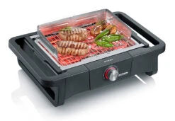 Severin Elektro Tischgrill STYLE Evo - 2.500 Watt -Camping Geschäft Severin Elektro Tischgrill Style Evo PG8123 Grillgut