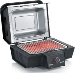 Severin Elektrogrill SEVO Smart Control GT - Boost Zone 500°C - Mit Deckel - 3.000 W -Camping Geschäft Severin Sevo Smart Control GT PG8138 geoeffnet
