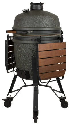 The Bastard Keramikgrill VX Large - Complete - Schwarz Matt - Modell 2023 -Camping Geschäft The Bastard VX Keramikgrill Large Komplett Seitenablagen abgeklappt