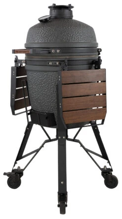 The Bastard Keramikgrill VX Medium - Complete - Schwarz Matt - Modell 2023 -Camping Geschäft The Bastard VX Keramikgrill Medium Komplett Seitenablagen abgeklappt